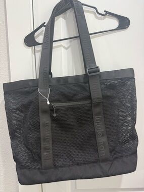 lululemon athletica Black Mesh Duffel Tote